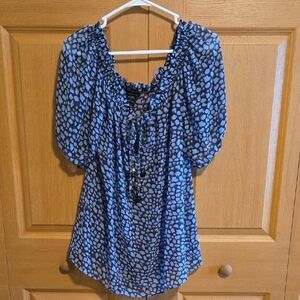 Blue Patterned Women's Top